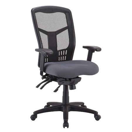 CoolMesh Collection Multi-Function, High Back Mesh Back Chair With Upholstered Seat And Black Frame